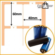 Etiquetas de Papel Cartão 170 Gramas e Ribbon de Cera de 74 Metros